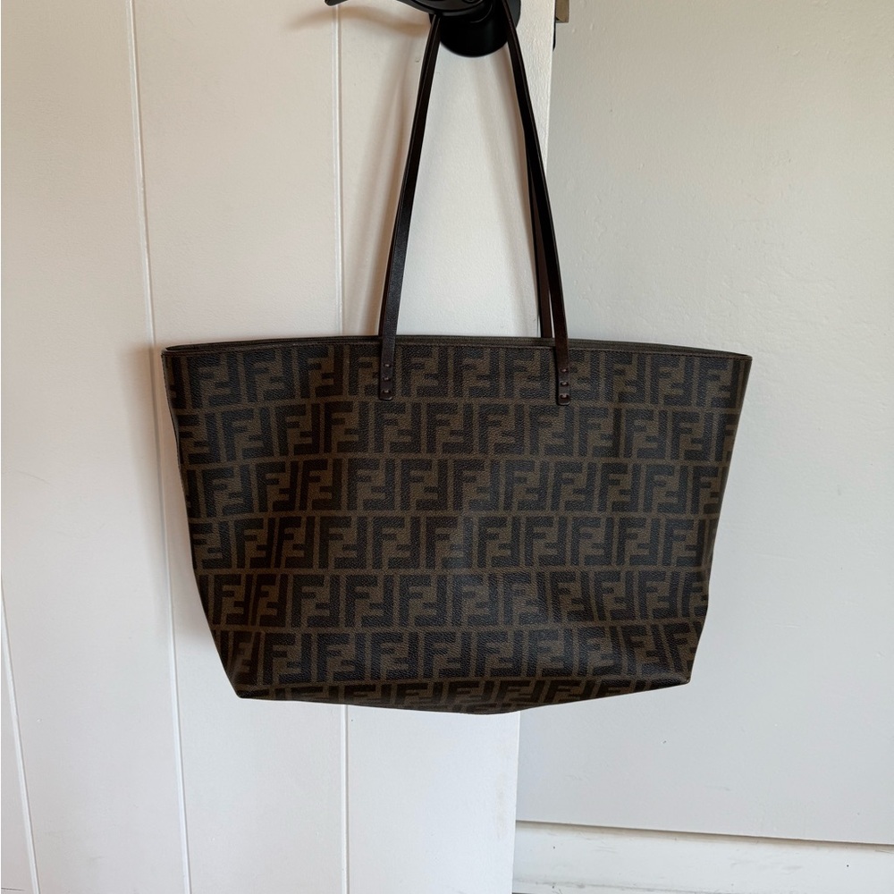 Fendi Beige and Black Monogram Tote